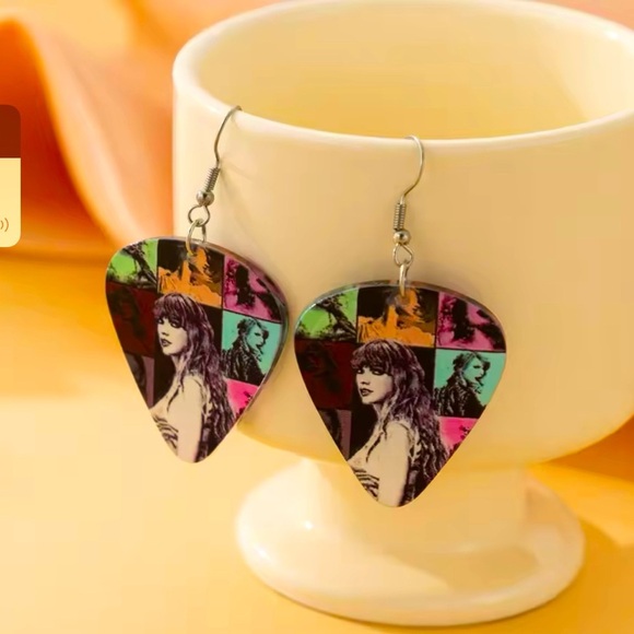 Taylor Swift Jewelry - Taylor Swift Album Cover Inspired Guitar Pick Earrings